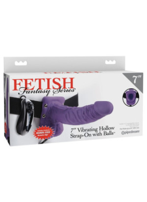 7" Vibrating Hollow Strap-on